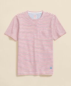 Brooks Brothers / ブルックス ブラザーズ Tシャツ | コットンジャージー　スラブ　GFロゴ　ストライプ　Tシャツ
