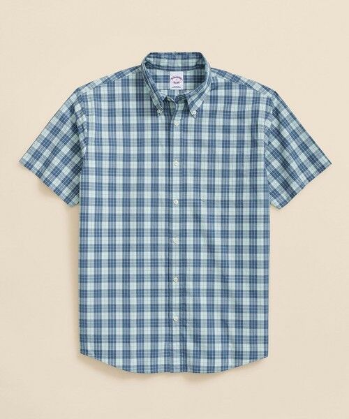 Brooks Brothers/ブルックス ブラザーズ コットンポプリン ショートスリーブ フライデーシャツ アクア S Brooks Brothers/ブルックス ブラザーズ コットンポプリン ショートスリーブ フライデーシャツ アクア S
