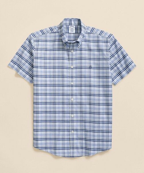 Brooks Brothers/ブルックス ブラザーズ ノンアイロン ストレッチオックスフォード GFロゴ ショートスリーブ カジュアルシャツ Regular Fit ブルー系その他2 XL Brooks Brothers/ブルックス ブラザーズ ノンアイロン ストレッチオックスフォード GFロゴ ショートスリーブ カジュアルシャツ Regular Fit ブルー系その他2 XL