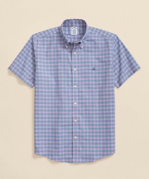Brooks Brothers/ブルックス ブラザーズ ノンアイロン ストレッチオックスフォード GFロゴ ショートスリーブ カジュアルシャツ Regular Fit ピンク系その他 M Brooks Brothers/ブルックス ブラザーズ ノンアイロン ストレッチオックスフォード GFロゴ ショートスリーブ カジュアルシャツ Regular Fit ピンク系その他 M