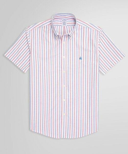 Brooks Brothers/ブルックス ブラザーズ ノンアイロン ストレッチオックスフォード GFロゴ ストライプ ショートスリーブ カジュアルシャツ Regular Fit マルチ M Brooks Brothers/ブルックス ブラザーズ ノンアイロン ストレッチオックスフォード GFロゴ ストライプ ショートスリーブ カジュアルシャツ Regular Fit マルチ M