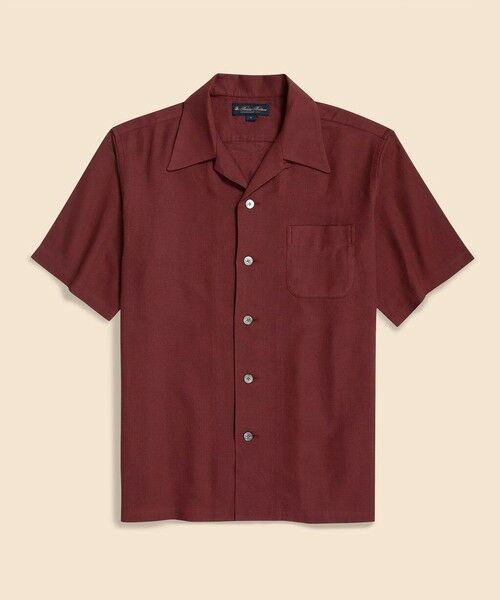 Brooks Brothers/ブルックス ブラザーズ コットン バスケットウィーブ キャンプシャツ テラコッタ S Brooks Brothers/ブルックス ブラザーズ コットン バスケットウィーブ キャンプシャツ テラコッタ S