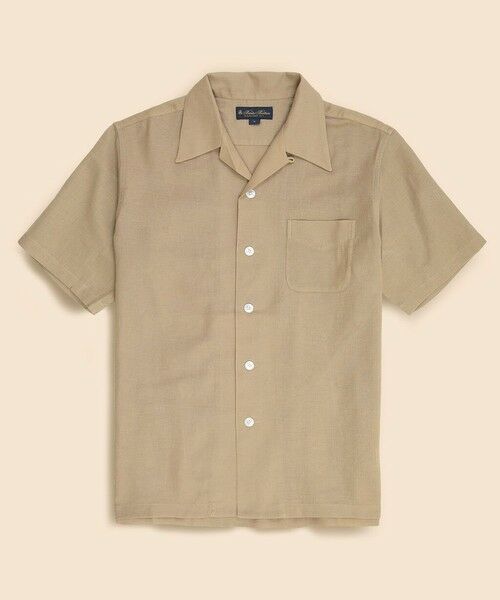 Brooks Brothers/ブルックス ブラザーズ コットン バスケットウィーブ キャンプシャツ ベージュ S Brooks Brothers/ブルックス ブラザーズ コットン バスケットウィーブ キャンプシャツ ベージュ S