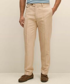 <b>リネン／コットン素材を使用したカジュアルパンツ</b><br><br>リネンとコットンの混紡素材を用いて、軽やかな穿き心地に仕上げました。涼し気な生地感で、マドラスやシアサッカー、リネンなど春夏素材のジャケット、シャツを合わせたコーディネートにもお薦めです。<br><br>■Regular：タックの無いプレーンフロント、太腿から裾までストレートなシルエットのモデル<br>■裾修理済み（ジーンズ仕上げ　ステッチ幅4.5cm）<br><br>■股下<br>29inch〜32inch：81.3cm<br>33inch〜38inch：86.4cm<br><br>仕様<br>・裏地：なし<br>・あき仕様：前ファスナー/ボタン・フック留め<br>・ポケット：腰左右、コインポケット、後ろ左右<br>・腰ポケット口：縦<br>・フロント：ノータック<br>・裾：修理済み（ジーンズ仕上げ4.5cm幅）