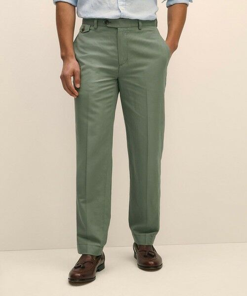 リネン／コットン プレーンフロントパンツ Regular （その他
