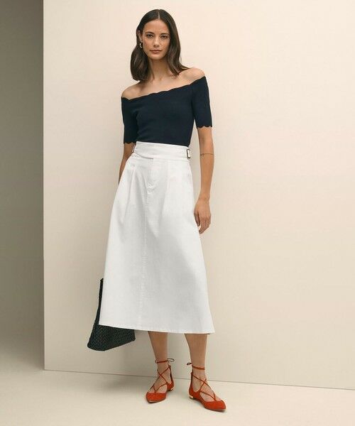 Brooks Brothers / ブルックス ブラザーズ ロング・マキシ丈スカート | ストレッチコットン グルカ Aラインロングスカート | 詳細4