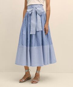 Brooks Brothers / ブルックス ブラザーズ ロング・マキシ丈スカート | コットン　ストライプ　ボウウエストベルト　マキシスカート