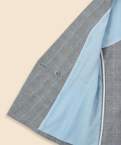 Brooks Brothers / ブルックス ブラザーズ テーラードジャケット | リネン／コットン　グレンチェック　ダブル４ボタン　ピークトラペルジャケット | 詳細4