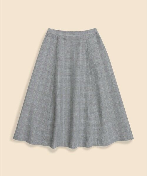 Brooks Brothers/ブルックス ブラザーズ リネン/コットン グレンチェック フレアスカート グレー 8 Brooks Brothers/ブルックス ブラザーズ リネン/コットン グレンチェック フレアスカート グレー 8