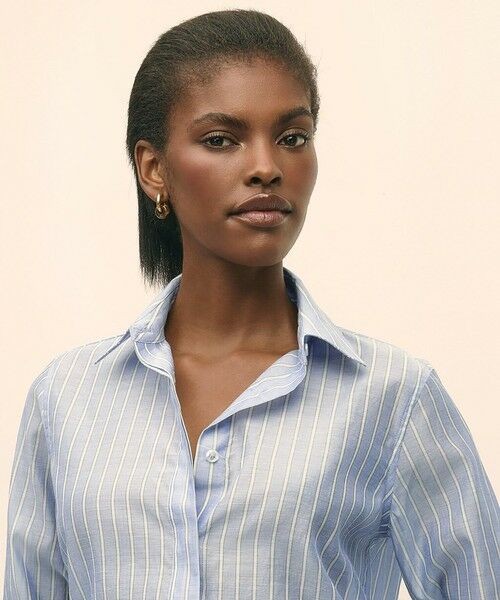 Brooks Brothers / ブルックス ブラザーズ シャツ・ブラウス | コットン/シルク リラックスフィット ストライプシャツ | 詳細1