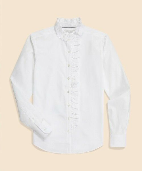 Brooks Brothers/ブルックス ブラザーズ スーピマコットン ラッフルカラーブラウス ホワイト XS Brooks Brothers/ブルックス ブラザーズ スーピマコットン ラッフルカラーブラウス ホワイト XS