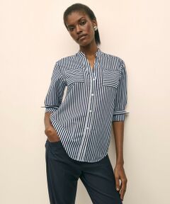 Brooks Brothers / ブルックス ブラザーズ シャツ・ブラウス | コットン／シルク　ダブルパッチポケット　ストライプシャツ