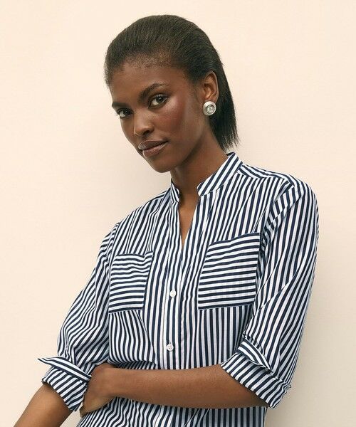 Brooks Brothers / ブルックス ブラザーズ シャツ・ブラウス | コットン／シルク　ダブルパッチポケット　ストライプシャツ | 詳細1