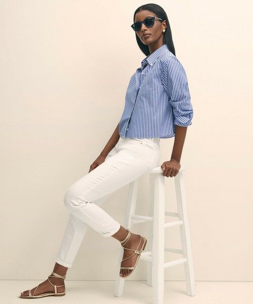 Brooks Brothers / ブルックス ブラザーズ シャツ・ブラウス | コットン ストライプ クロップドブラウス | 詳細4