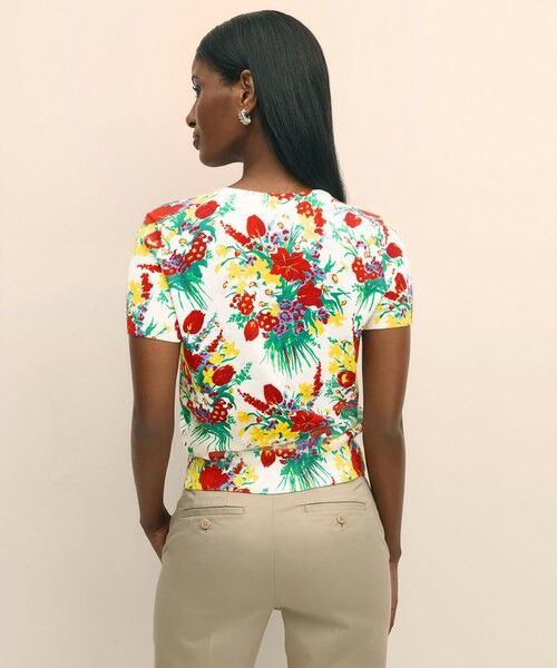 Brooks Brothers / ブルックス ブラザーズ ニット・セーター | コットン フラワープリント クルーネック ショートスリーブセーター | 詳細1