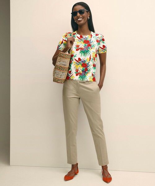 Brooks Brothers / ブルックス ブラザーズ ニット・セーター | コットン フラワープリント クルーネック ショートスリーブセーター | 詳細3