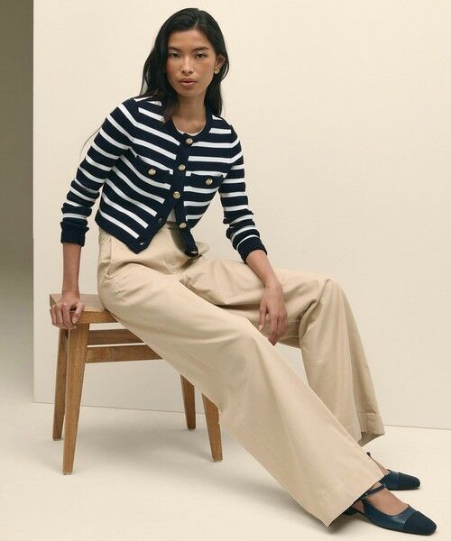 Brooks Brothers / ブルックス ブラザーズ カーディガン・ボレロ | スーピマコットン GFメタルボタン マリナーストライプ ニットジャケット | 詳細3