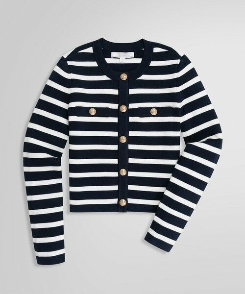 Brooks Brothers / ブルックス ブラザーズ カーディガン・ボレロ | スーピマコットン GFメタルボタン マリナーストライプ ニットジャケット | 詳細4
