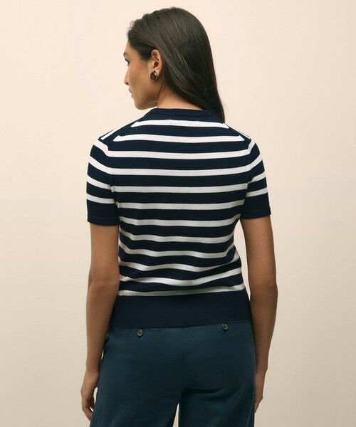 Brooks Brothers / ブルックス ブラザーズ ニット・セーター | スーピマコットン　マリナーストライプ　ショートスリーブセーター | 詳細1