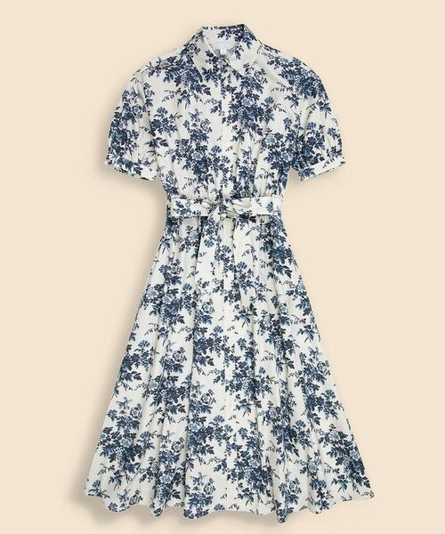 Brooks Brothers / ブルックス ブラザーズ ミニ丈・ひざ丈ワンピース | スーピマコットンサテン フラワープリント ショートスリーブシャツワンピース | 詳細3