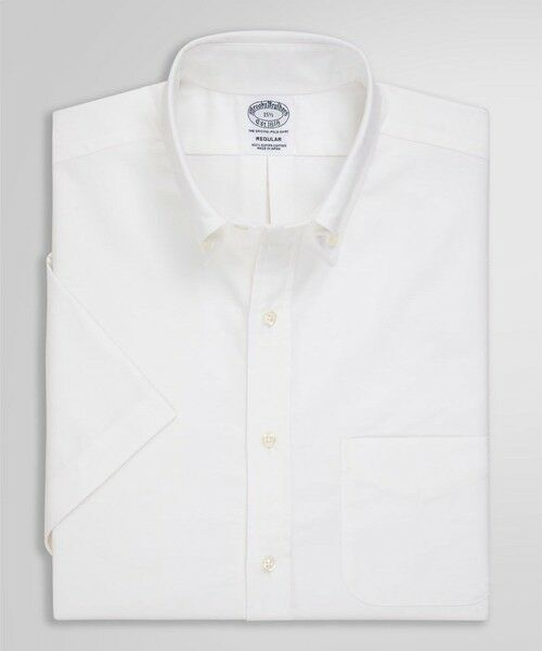 Brooks Brothers/ブルックス ブラザーズ スーピマコットン オックスフォード ショートスリーブ ドレスシャツ Regular Fit ホワイト 17 Brooks Brothers/ブルックス ブラザーズ スーピマコットン オックスフォード ショートスリーブ ドレスシャツ Regular Fit ホワイト 17