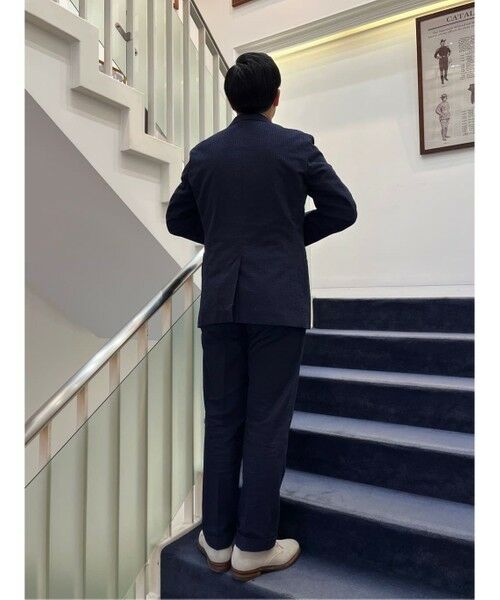 セール】 スーピマコットン シアサッカー 段返り3釦 アンコン