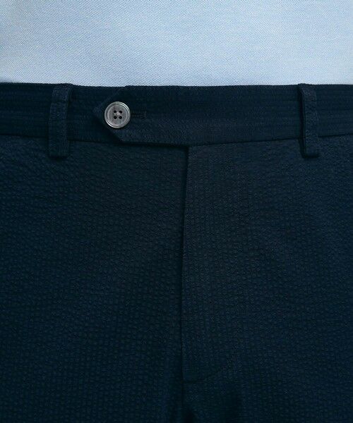 ストレッチコットン シアサッカー プレーンフロントパンツ Slim