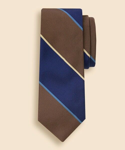 Brooks Brothers/ブルックス ブラザーズ ◆JAPAN TRAD.◆ シルク/コットン モガドール ラージ アーガイルサザーランドストライプ レップタイ ブラウン ONE SIZE Brooks Brothers/ブルックス ブラザーズ ◆JAPAN TRAD.◆ シルク/コットン モガドール ラージ アーガイルサザーランドストライプ レップタイ ブラウン ONE SIZE