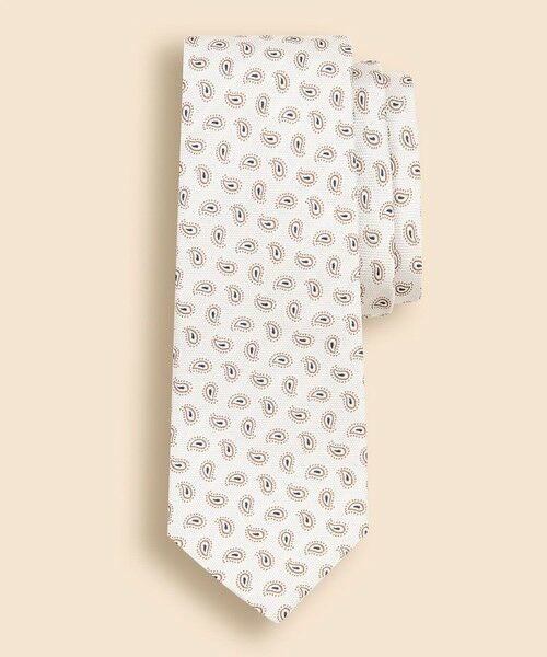 Brooks Brothers/ブルックス ブラザーズ シルク フレームドペイズリー ジャカードタイ アイボリー ONE SIZE Brooks Brothers/ブルックス ブラザーズ シルク フレームドペイズリー ジャカードタイ アイボリー ONE SIZE