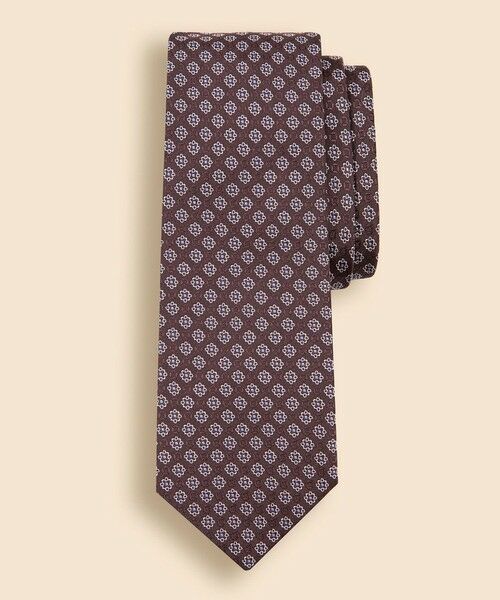 Brooks Brothers/ブルックス ブラザーズ シルク フラワーモチーフ ジャカードタイ ブラウン ONE SIZE Brooks Brothers/ブルックス ブラザーズ シルク フラワーモチーフ ジャカードタイ ブラウン ONE SIZE