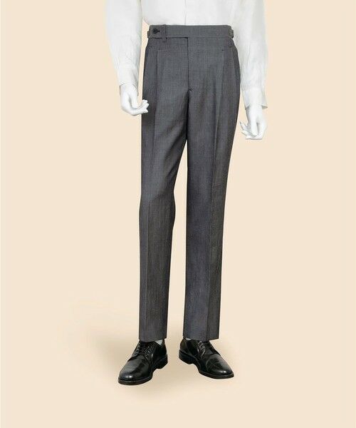 Brooks Brothers/ブルックス ブラザーズ ◆JAPAN TRAD.◆ ウール/ラミー/コットン サイドアジャスター プリーテッドトラウザーズ Traditional ネイビー 34inch Brooks Brothers/ブルックス ブラザーズ ◆JAPAN TRAD.◆ ウール/ラミー/コットン サイドアジャスター プリーテッドトラウザーズ Traditional ネイビー 34inch