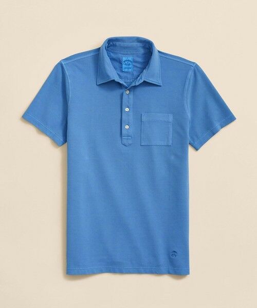 Brooks Brothers/ブルックス ブラザーズ コットンピケジャージー GFロゴ ガーメントダイ ポロシャツ ブルー L Brooks Brothers/ブルックス ブラザーズ コットンピケジャージー GFロゴ ガーメントダイ ポロシャツ ブルー L