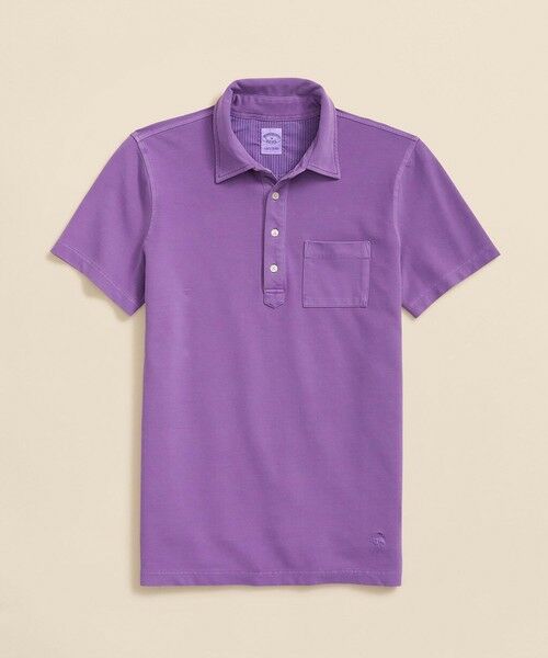 Brooks Brothers/ブルックス ブラザーズ コットンピケジャージー GFロゴ ガーメントダイ ポロシャツ パープル XL Brooks Brothers/ブルックス ブラザーズ コットンピケジャージー GFロゴ ガーメントダイ ポロシャツ パープル XL