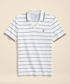 Brooks Brothers / ブルックス ブラザーズ ポロシャツ | スーピマコットン　GFロゴ　サッカーストライプ　ジョニーカラーポロシャツ　Slim Fit