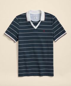 Brooks Brothers / ブルックス ブラザーズ ポロシャツ | スーピマコットン　GFロゴ　サッカーストライプ　ジョニーカラーポロシャツ　Slim Fit