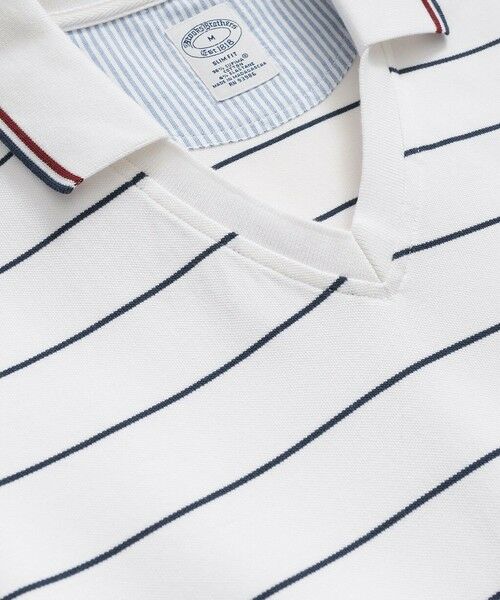 Brooks Brothers / ブルックス ブラザーズ ポロシャツ | スーピマコットン GFロゴ サッカーストライプ ジョニーカラーポロシャツ Slim Fit | 詳細1