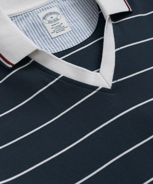 Brooks Brothers / ブルックス ブラザーズ ポロシャツ | スーピマコットン GFロゴ サッカーストライプ ジョニーカラーポロシャツ Slim Fit | 詳細3