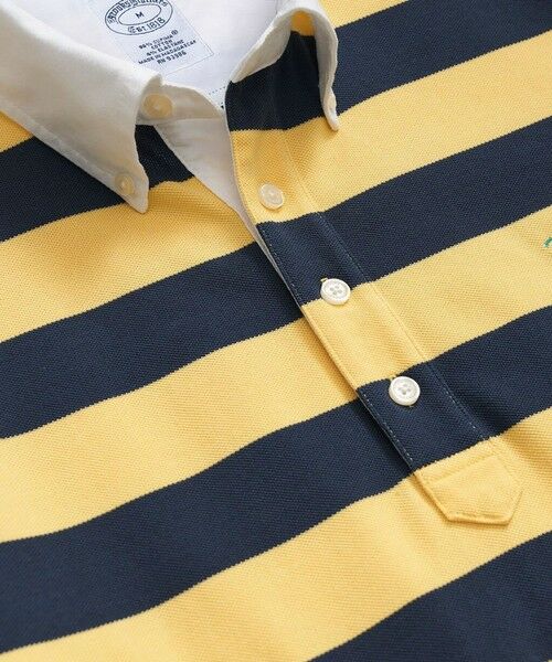 Brooks Brothers / ブルックス ブラザーズ ポロシャツ | スーピマコットンストレッチ　ピケ　GFロゴ　ストライプ　ポロシャツ | 詳細1