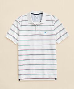 Brooks Brothers / ブルックス ブラザーズ ポロシャツ | スーピマコットンストレッチ　ピケ　GFロゴ　トリプルストライプ　ポロシャツ　Slim Fit