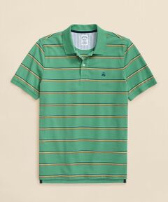 Brooks Brothers / ブルックス ブラザーズ ポロシャツ | スーピマコットンストレッチ　ピケ　GFロゴ　トリプルストライプ　ポロシャツ　Slim Fit