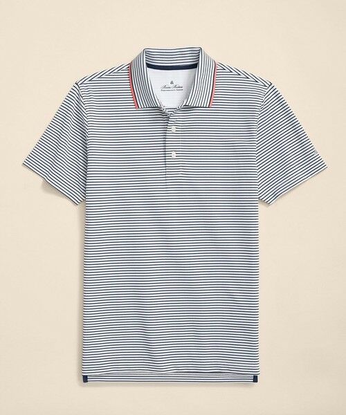 Brooks Brothers/ブルックス ブラザーズ Performance Series ストレッチジャージー ストライプ ポロシャツ ホワイト M Brooks Brothers/ブルックス ブラザーズ Performance Series ストレッチジャージー ストライプ ポロシャツ ホワイト M