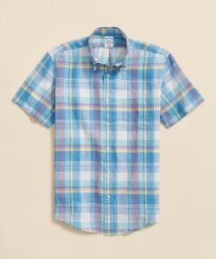 Brooks Brothers / ブルックス ブラザーズ シャツ・ブラウス | アイリッシュリネン　チェック　ショートスリーブ　カジュアルシャツ　Regular Fit