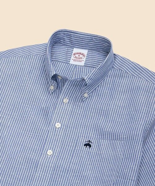 Brooks Brothers / ブルックス ブラザーズ シャツ・ブラウス | コットン／リネン　GFロゴ　ショートスリーブ　プルオーバーシャツ | 詳細3