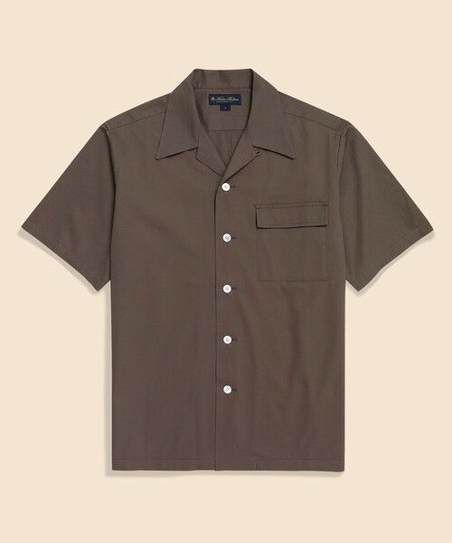 Brooks Brothers/ブルックス ブラザーズ コットンピケ オープンカラーシャツ ブラウン S Brooks Brothers/ブルックス ブラザーズ コットンピケ オープンカラーシャツ ブラウン S