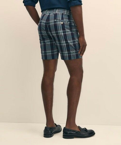 Brooks Brothers / ブルックス ブラザーズ ショート・ハーフ・半端丈パンツ | コットン　シアサッカー　マドラスチェック　プレーンフロント　7inショーツ | 詳細1