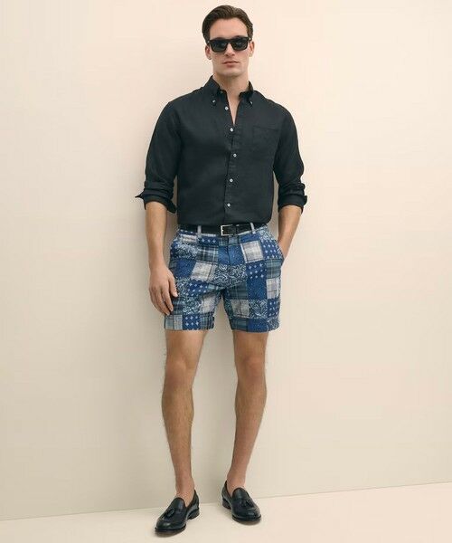 Brooks Brothers / ブルックス ブラザーズ ショート・ハーフ・半端丈パンツ | コットン　マドラスパッチワーク　プレーンフロント　7inショーツ | 詳細3