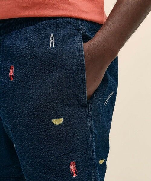 Brooks Brothers / ブルックス ブラザーズ ショート・ハーフ・半端丈パンツ | コットン　シアサッカー　ロブスターエンブロイダリー　6inフライデーショーツ | 詳細2