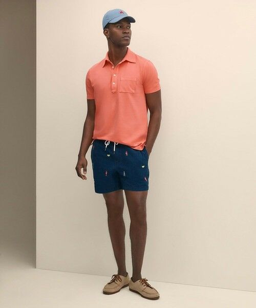 Brooks Brothers / ブルックス ブラザーズ ショート・ハーフ・半端丈パンツ | コットン　シアサッカー　ロブスターエンブロイダリー　6inフライデーショーツ | 詳細3