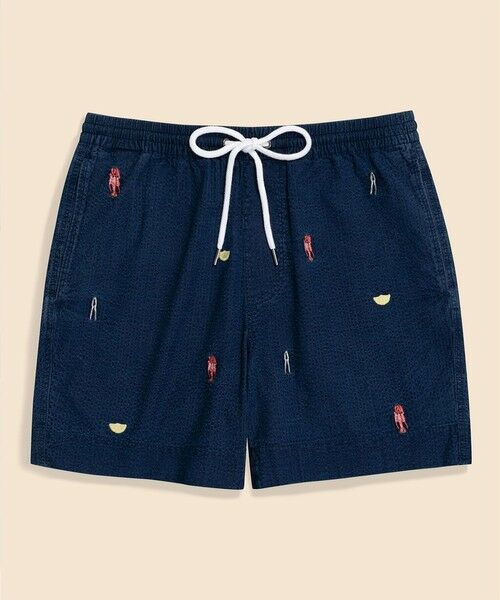 Brooks Brothers / ブルックス ブラザーズ ショート・ハーフ・半端丈パンツ | コットン　シアサッカー　ロブスターエンブロイダリー　6inフライデーショーツ | 詳細4