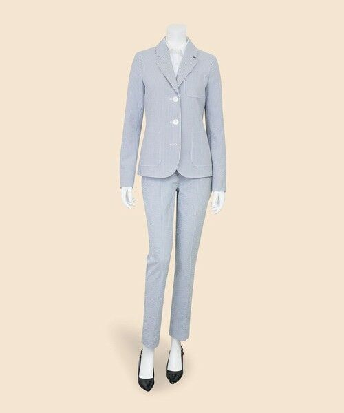 Brooks Brothers / ブルックス ブラザーズ スラックス・ドレスパンツ | コットン シアサッカーストライプ プレーンフロント クロップドパンツ | 詳細3